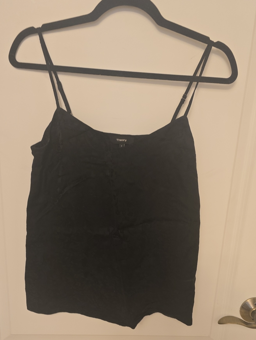Theory Black Silk Double-Strap Cami Top